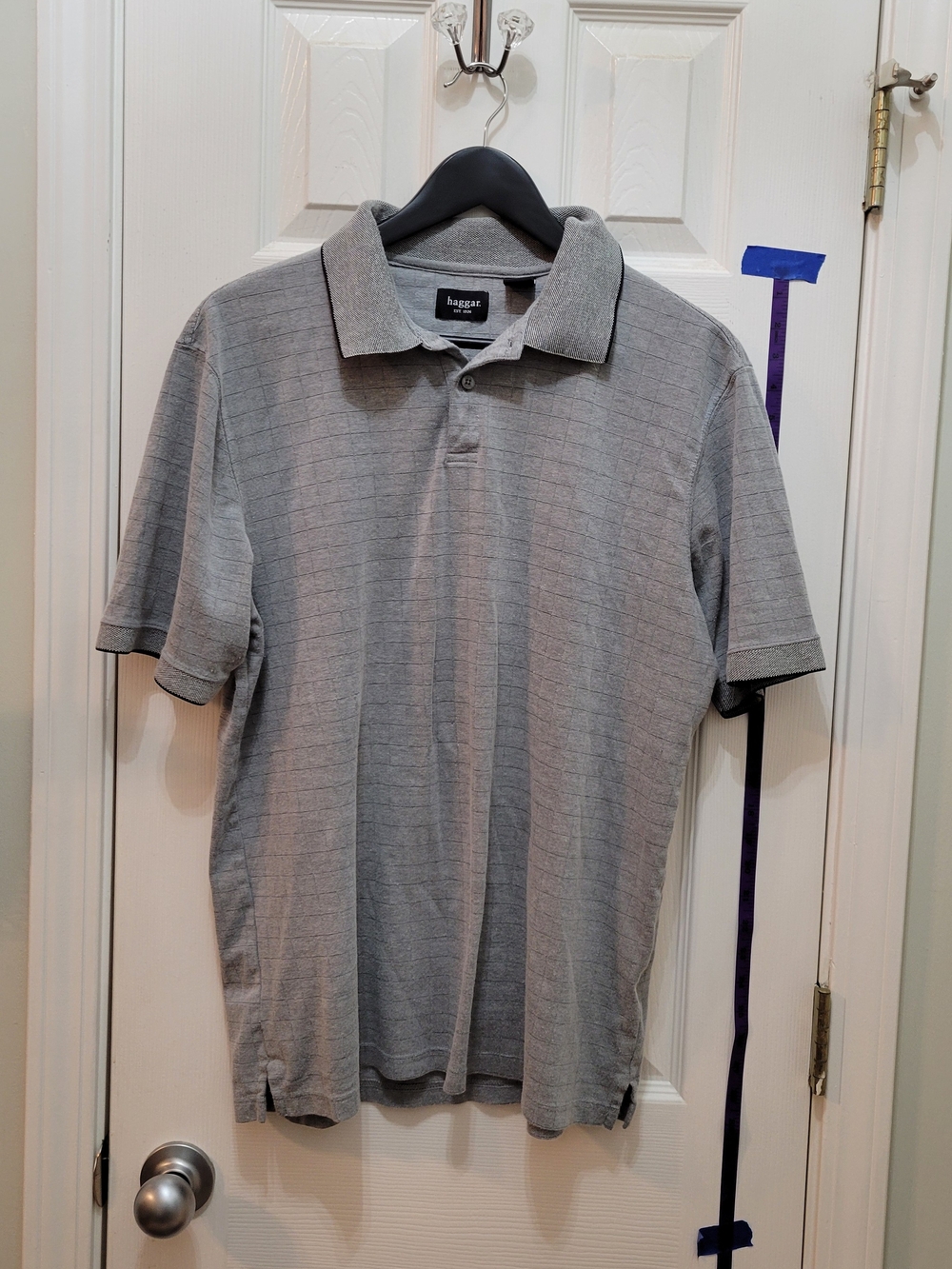 Haggar Men’s Gray Polo Shirt - Classic Short Sleeve
